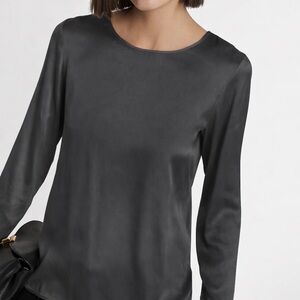 NWT MaxMara Silk Black Long Sleeve Blouse